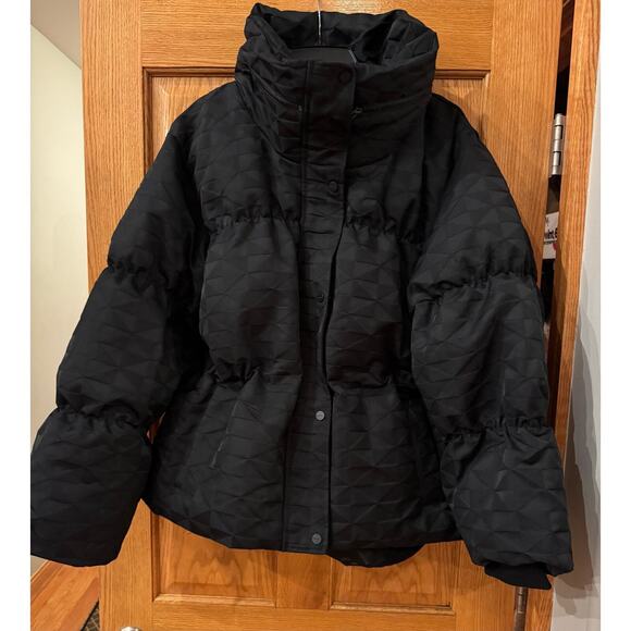 ALLSAINTS Peckham Geometric Jacquard women’s Puffer Jacket size 12 New no tags - Picture 8 of 10